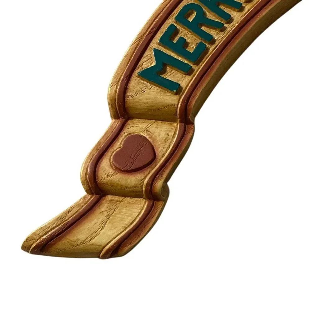 Vintage HOMCO Rustic MERRY CHRISTMAS 15